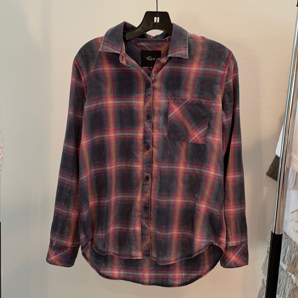 Rails button down plaid